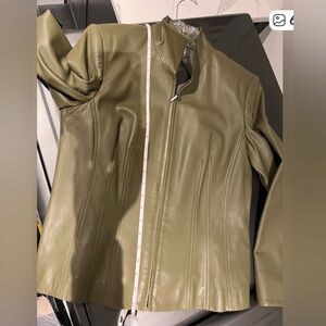 Talbots Dark Olive Leather Jacket